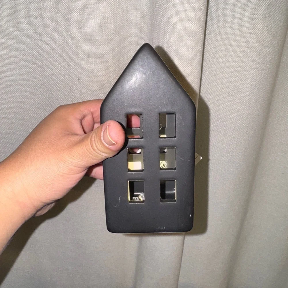 Black ceramic Christmas homes light up